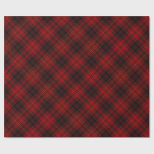 Rotes Weihnachten kariert Geschenkpapier