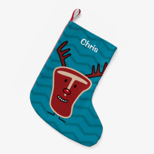 Rotes Weihnachten Nase des glücklichen Kleiner Weihnachtsstrumpf