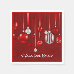 Rotes Weihnachten verziert Servietten