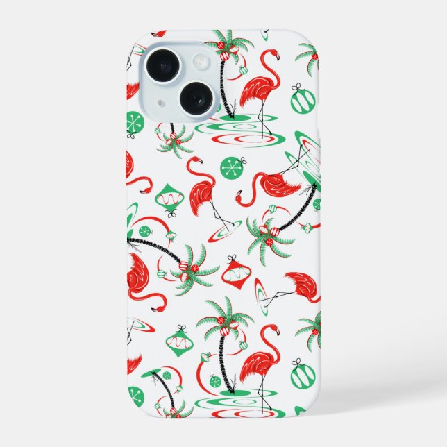 Rotes Weihnachts-Flamingo-Multi-iPhone iPhone 15 Hülle (Rückseite)