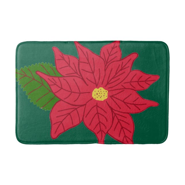 Rotes Weihnachts-Weihnachtsstern  Badematte (Vorderseite)