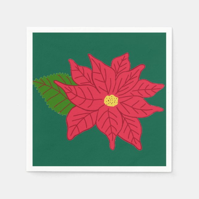Rotes Weihnachts-Weihnachtsstern  Serviette (Vorderseite)
