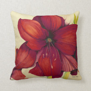 Rotes Weihnachtsamaryllis-Kissen Kissen