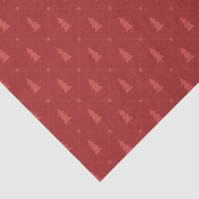 Rotes Weihnachtsbaum-Muster Seidenpapier (Ausschnitt)