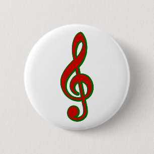 Rotes Weihnachtsdreifacher Clef Button