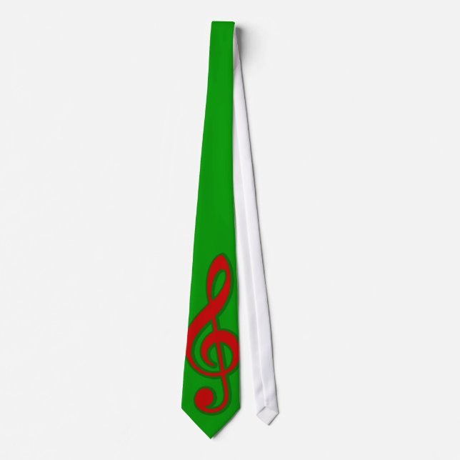 Rotes Weihnachtsdreifacher Clef Krawatte (Vorderseite)