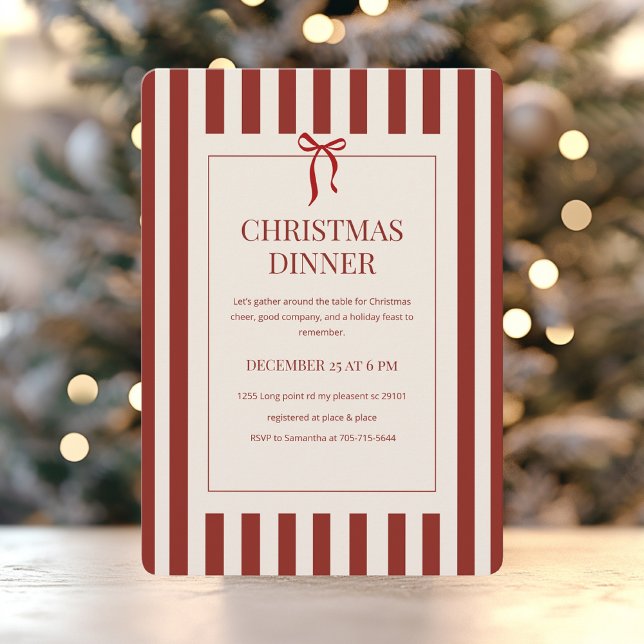 Rotes Weihnachtsessen Einladung (Von Creator hochgeladen)
