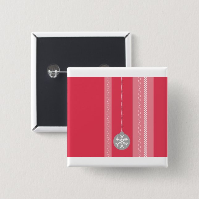 Rotes Weihnachtsfest Button (Vorne & Hinten)