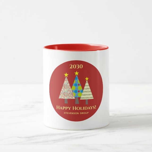 Rotes Weihnachtsfest der Firma Tasse (Zentrum)