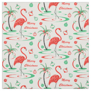 Rotes Weihnachtsfest Flamingo Frohe Weihnachten kl Stoff