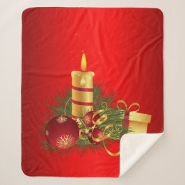 Rotes Weihnachtsfest Sherpadecke