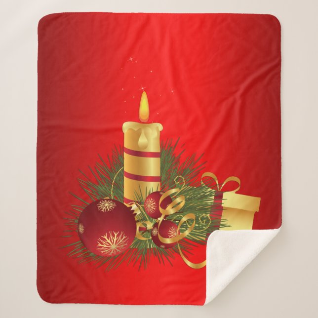 Rotes Weihnachtsfest Sherpadecke (Vorderseite)