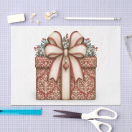 Rotes Weihnachtsgeschenk Seidenpapier