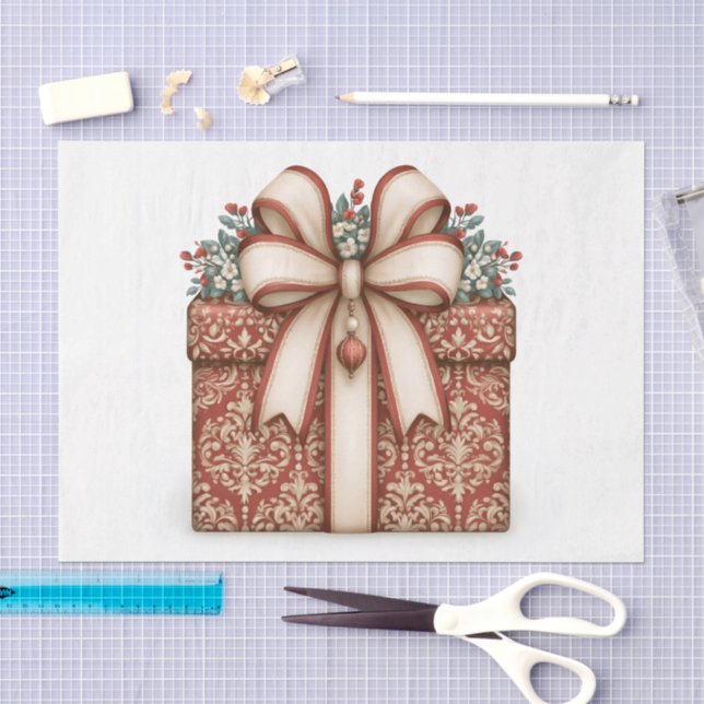 Rotes Weihnachtsgeschenk Seidenpapier (Handwerk)