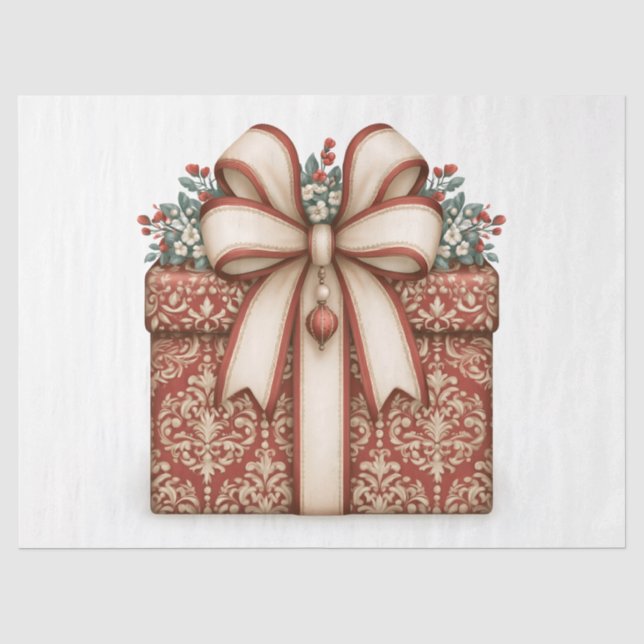Rotes Weihnachtsgeschenk Seidenpapier (Vorderseite)