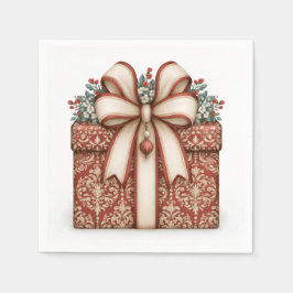 Rotes Weihnachtsgeschenk Serviette