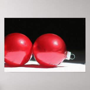 Rotes Weihnachtsgeschmuckposter Poster