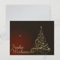 Rotes Weihnachtsmotiv mit goldenem Weihnachtsbaum