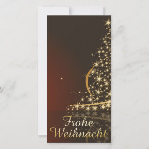 Rotes Weihnachtsmotiv mit goldenem Weihnachtsbaum Feiertagskarte