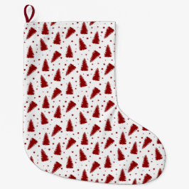 Rotes Weihnachtsmuster  Großer Weihnachtsstrumpf