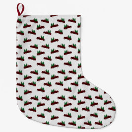 Rotes Weihnachtsmuster  Großer Weihnachtsstrumpf