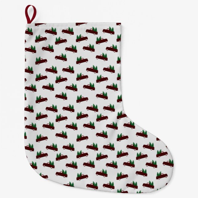Rotes Weihnachtsmuster  Großer Weihnachtsstrumpf (Vorderseite)