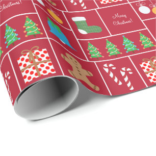 Rotes Weihnachtsmuster-Packpapier Geschenkpapier