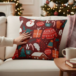 Rotes Weihnachtspillowen – Festliches Weihnachtsde Kissen