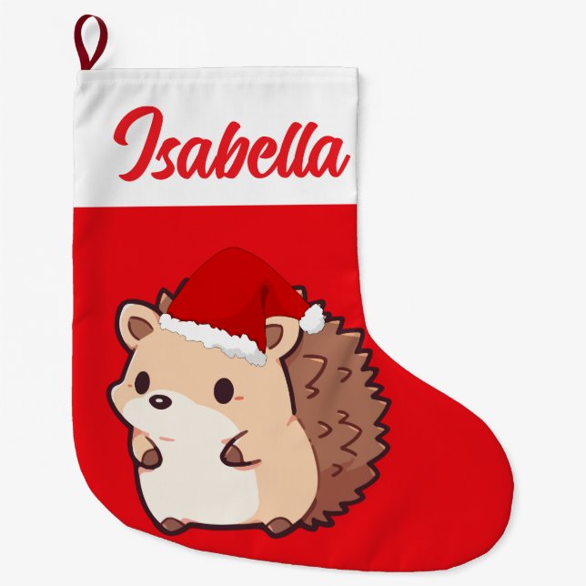 Rotes Weihnachtsschmuck Weihnachtsmannmütze Xmas Großer Weihnachtsstrumpf (Vorderseite)