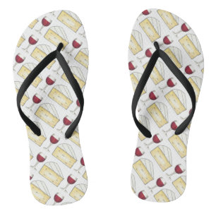 Rotes Weinglas + Brikenkäse Flip Flops