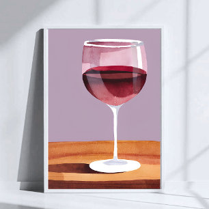 Rotes Weinglas   Vino Poster