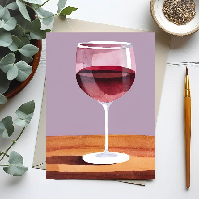 Rotes Weinglas | Vino Postkarte (Von Creator hochgeladen)