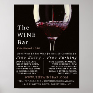 Rotes Weinglas, Weinwerbung Bar/Weinkeller Poster
