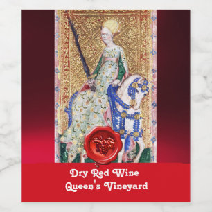 ROTES WEINWEINWACHS-SIEGEL/ANTIKABELTAROTE WEINETIKETT