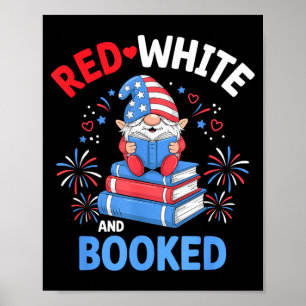 Rotes Weiß Gebuchtes Patriotisches Lesegerät Ameri Poster