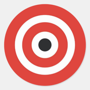 ROTES WEISS RUNDER AUFKLEBER