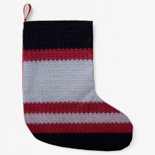 Rotes Weiß Schwarz: Muster aus gegossenem Wolle Kleiner Weihnachtsstrumpf