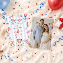 Rotes Weiß und bald Geschlechtsneutrale Babyparty-
