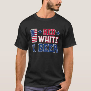 Rotes Weiß und Bier USA 4. Juli Trinkgeschenk T-Shirt