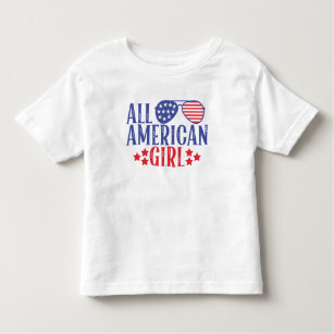 Rotes Weiß und Blau, alle amerikanisches Mädchen Kleinkind T-shirt