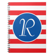 Rotes Weiß und Blau Monogramm