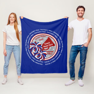 Rotes Weiß und blaue Cheerleading Fleecedecke