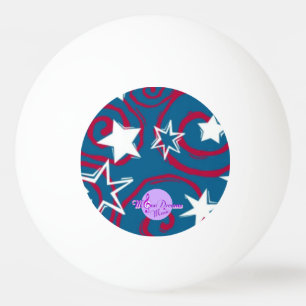 Rotes Weiß und blaue Steine Pink Pong Ball Tischtennisball