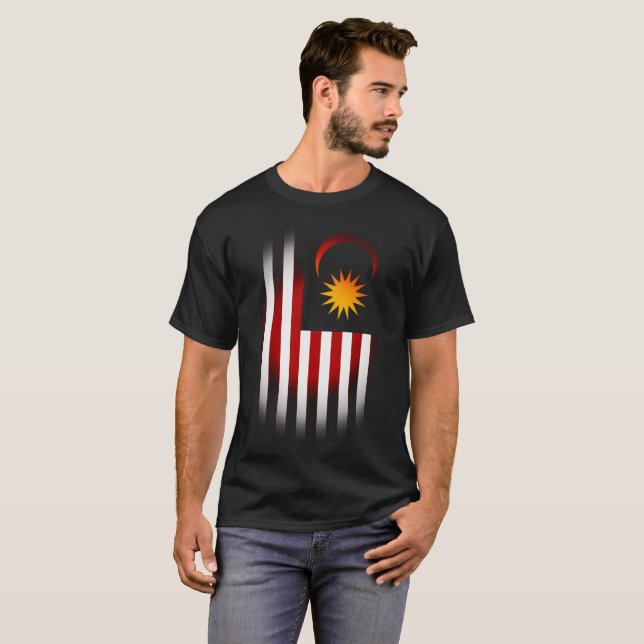 ROTES, WEISS UND BLAUES PATRIOT FLAG VIGNETTE T-Shirt (Vorne ganz)