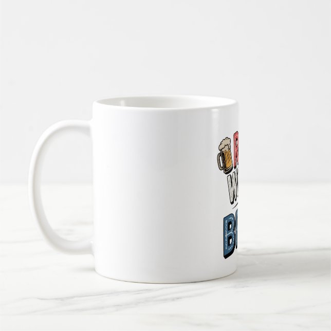 Rotes Weiß und Braubäume Kunst Kaffeetasse (Links)