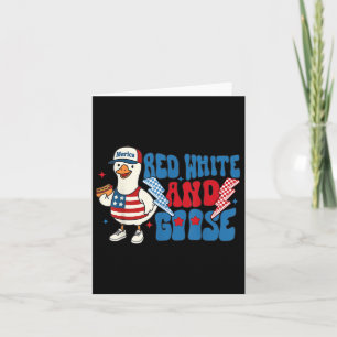 Rotes Weiß und Gänse Funny 4. Juli Patriotische un Karte