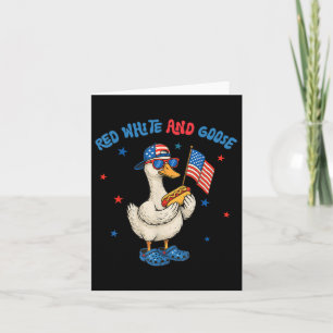 Rotes Weiß und Gänse Funny 4. Juli Patriotische un Karte