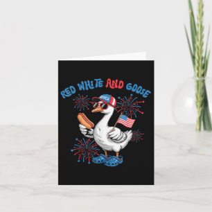 Rotes Weiß und Gänse Funny 4. Juli Patriotische un Karte