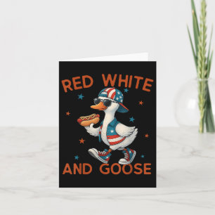 Rotes Weiß und Gänse Funny 4. Juli Patriotische un Karte