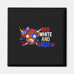 Rotes Weiß und Rindfleisch 4. Juli Rind American F Magnet